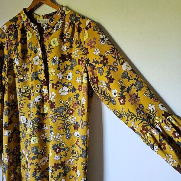 EUC WORN ONCE ELIANE ROSE FLORAL QUARTER BUTTONED PUFFED SLEEVES DRESS SIZE 10/M - Picture 11 of 16